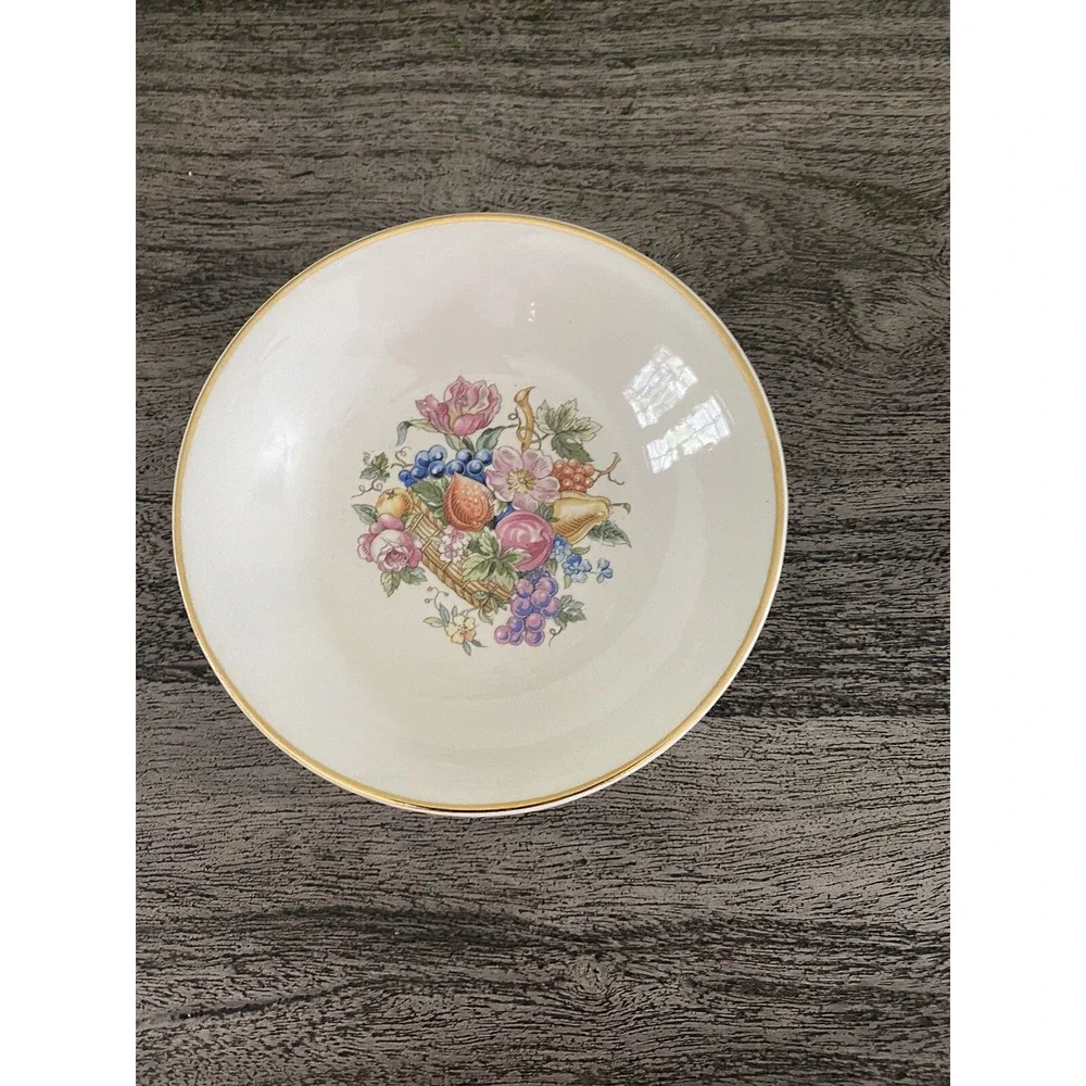 Bakerite Floral Fruits Basket  Design Vintage 22 K Gold 12 small bowls‎